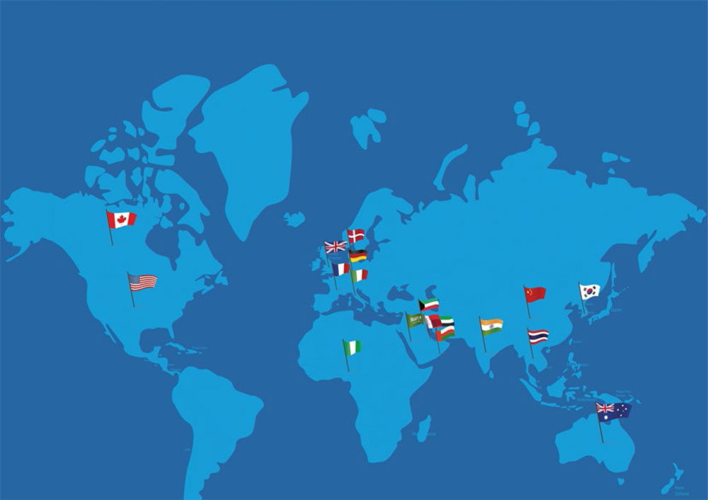 Global Map with Flags